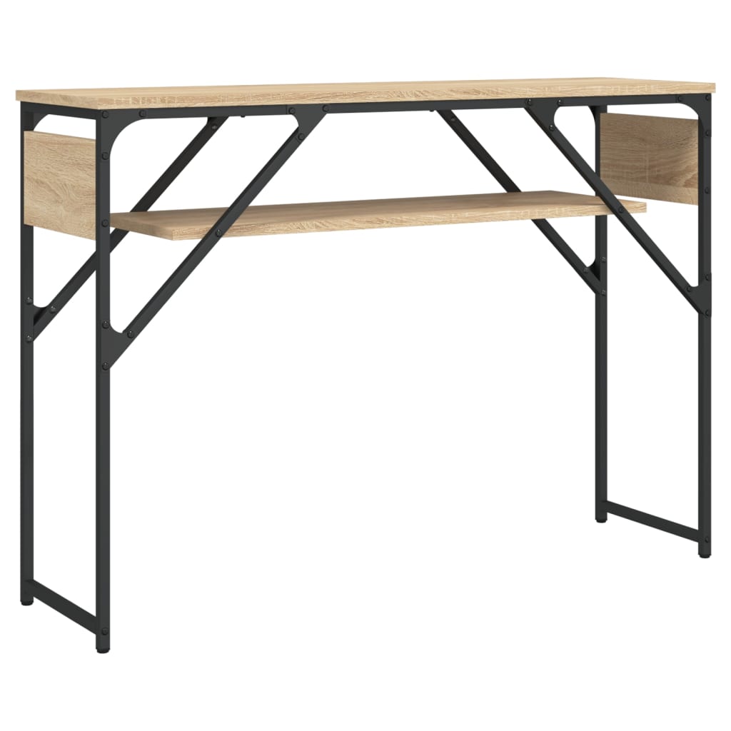 Konsollbord med hylle sonoma eik 105x30x75 cm konstruert tre