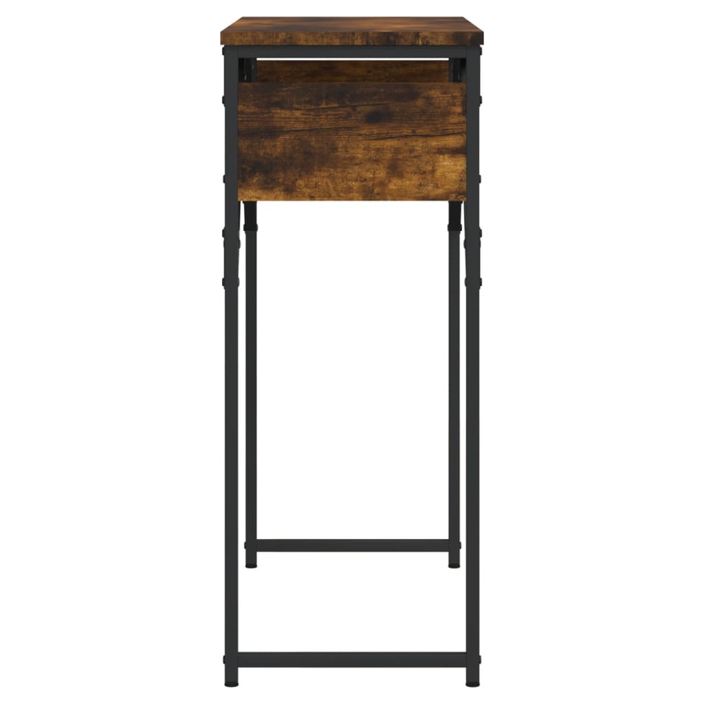 Konsollbord med hylle røkt eik 75x30x75 cm konstruert tre