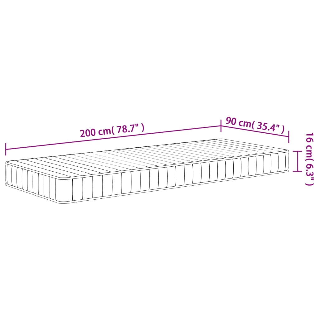 Skummadrass middels myk 90x200 cm