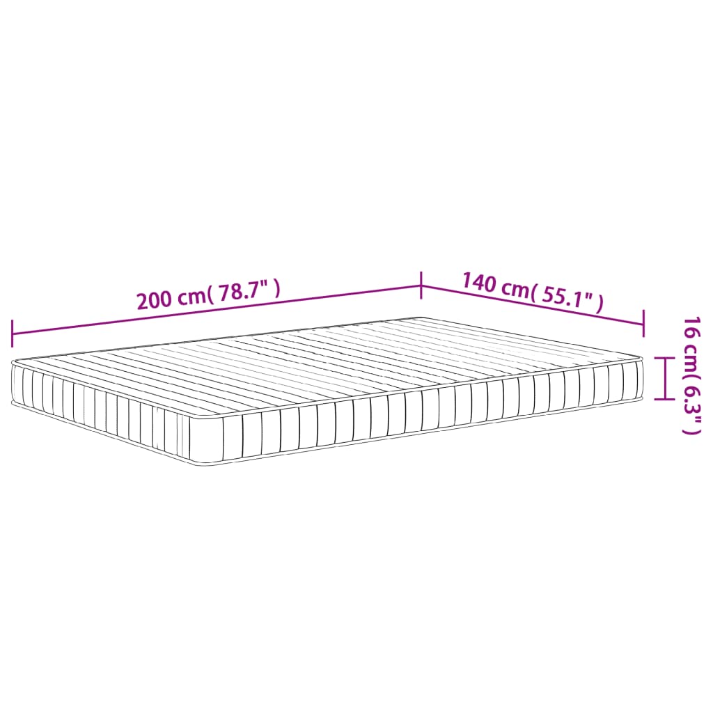 Skummadrass middels myk 140x200 cm