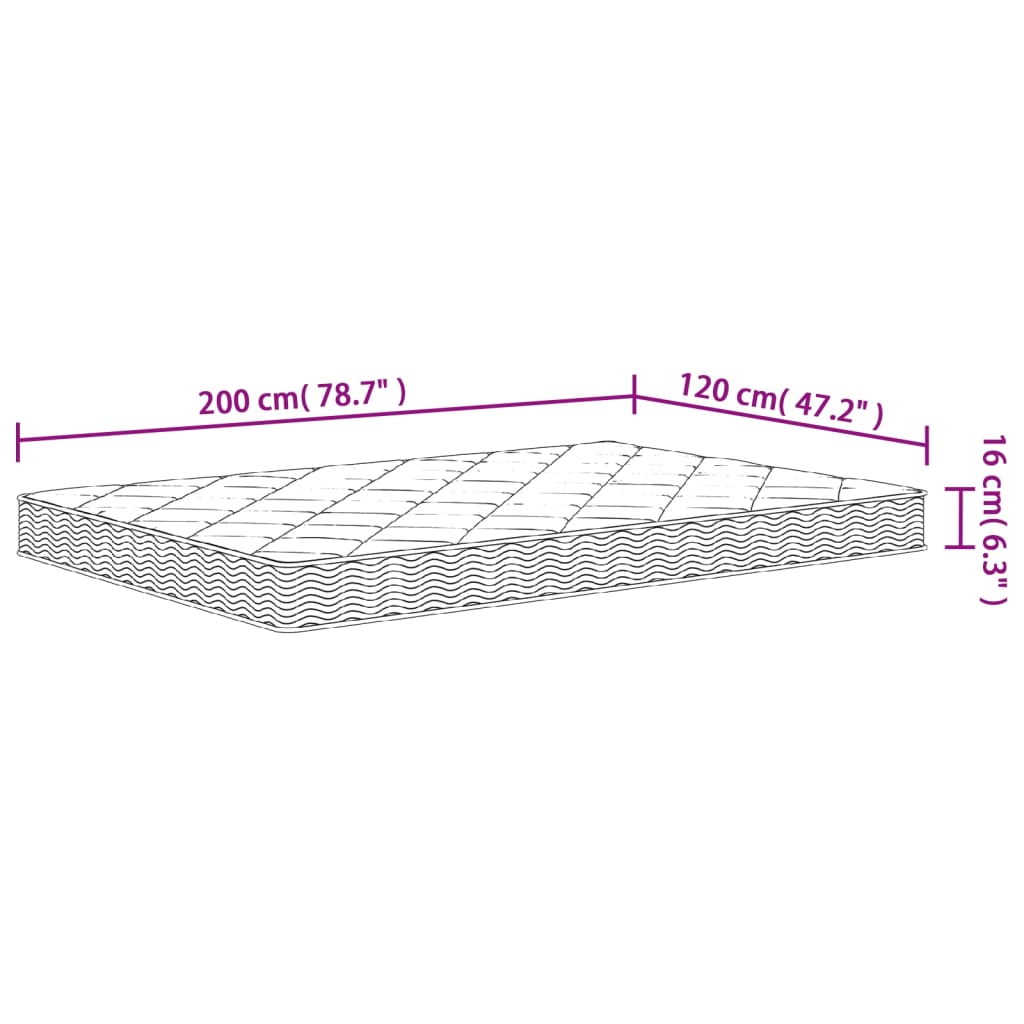 Skummadrass middels myk 120x200 cm