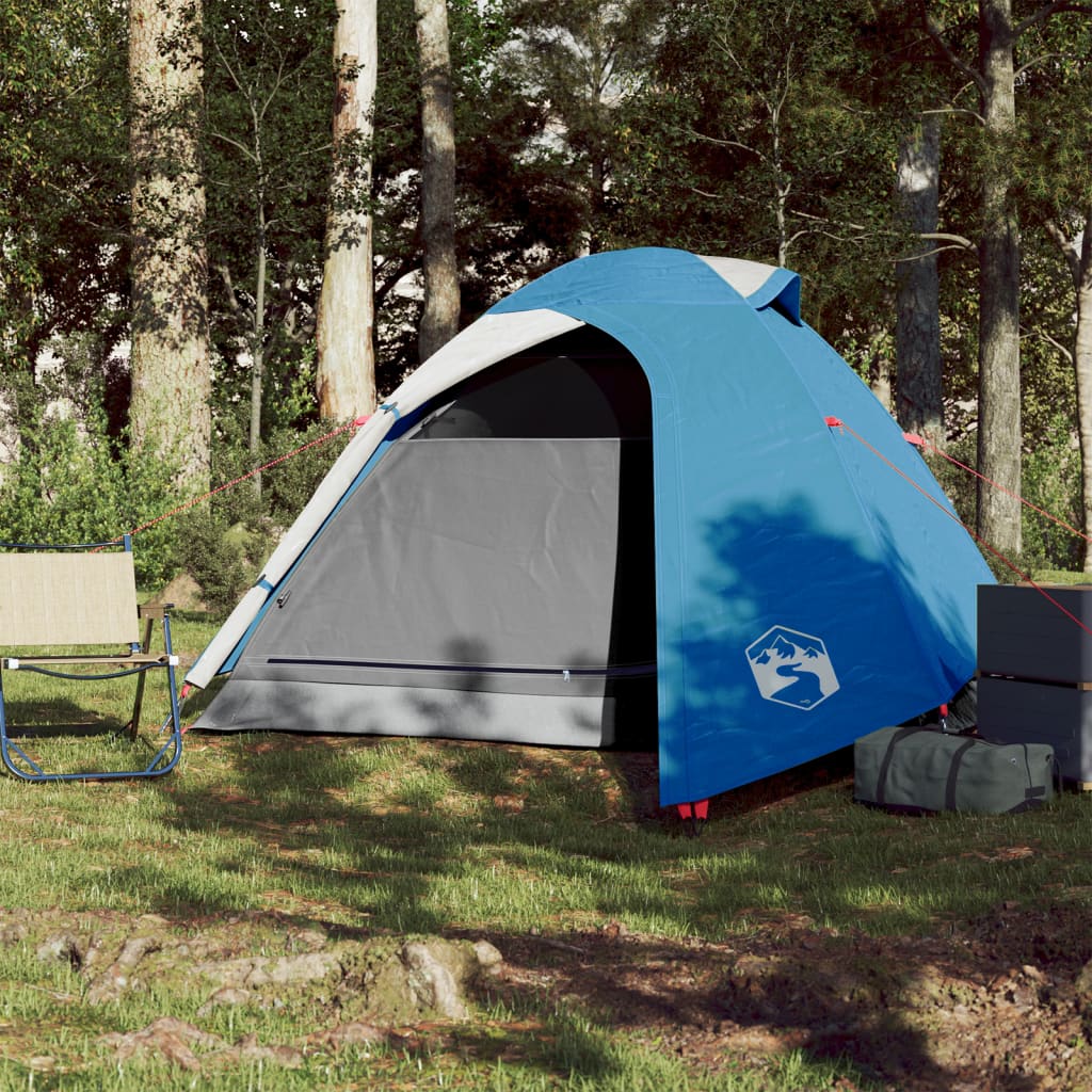 Kuppeltelt for camping 1 person blå vanntett