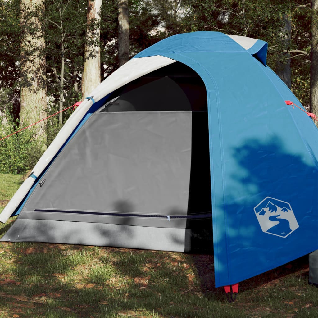 Kuppeltelt for camping 1 person blå vanntett