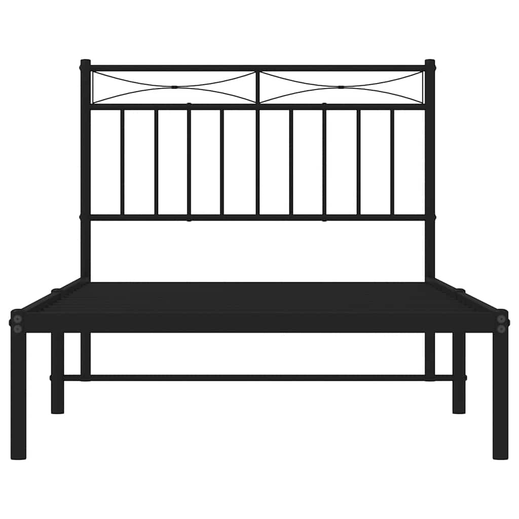 Sengeramme i metall med hodegavl svart 100x190 cm