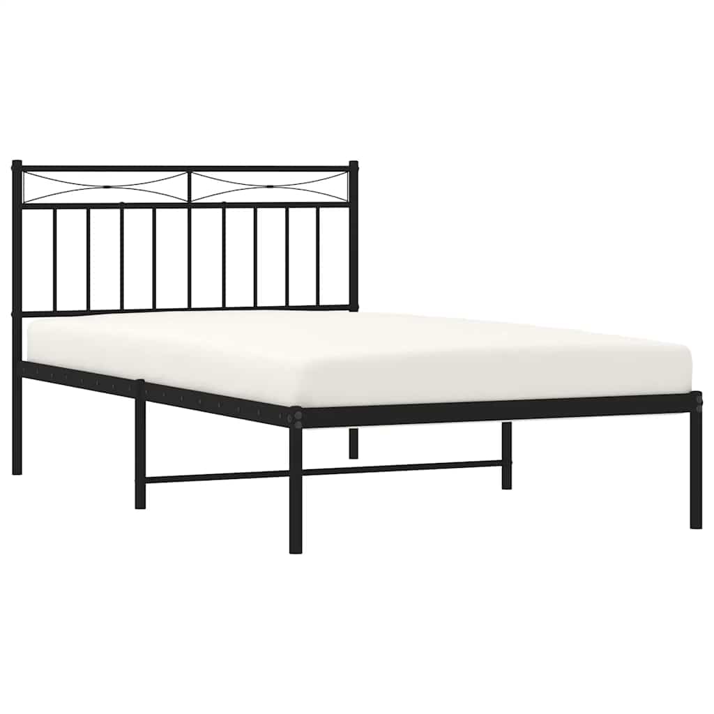 Sengeramme i metall med hodegavl svart 100x200 cm