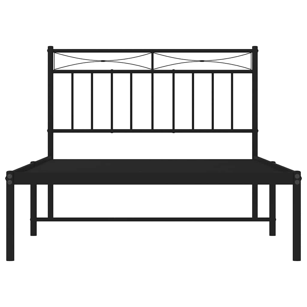 Sengeramme i metall med hodegavl svart 100x200 cm