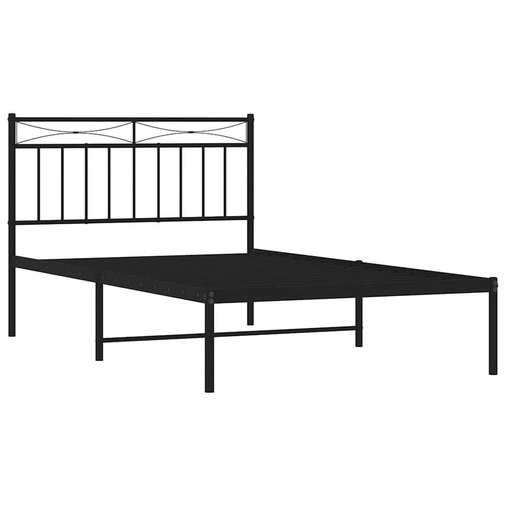 Sengeramme i metall med hodegavl svart 100x200 cm