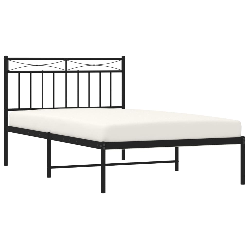 Sengeramme i metall med hodegavl svart 107x203 cm