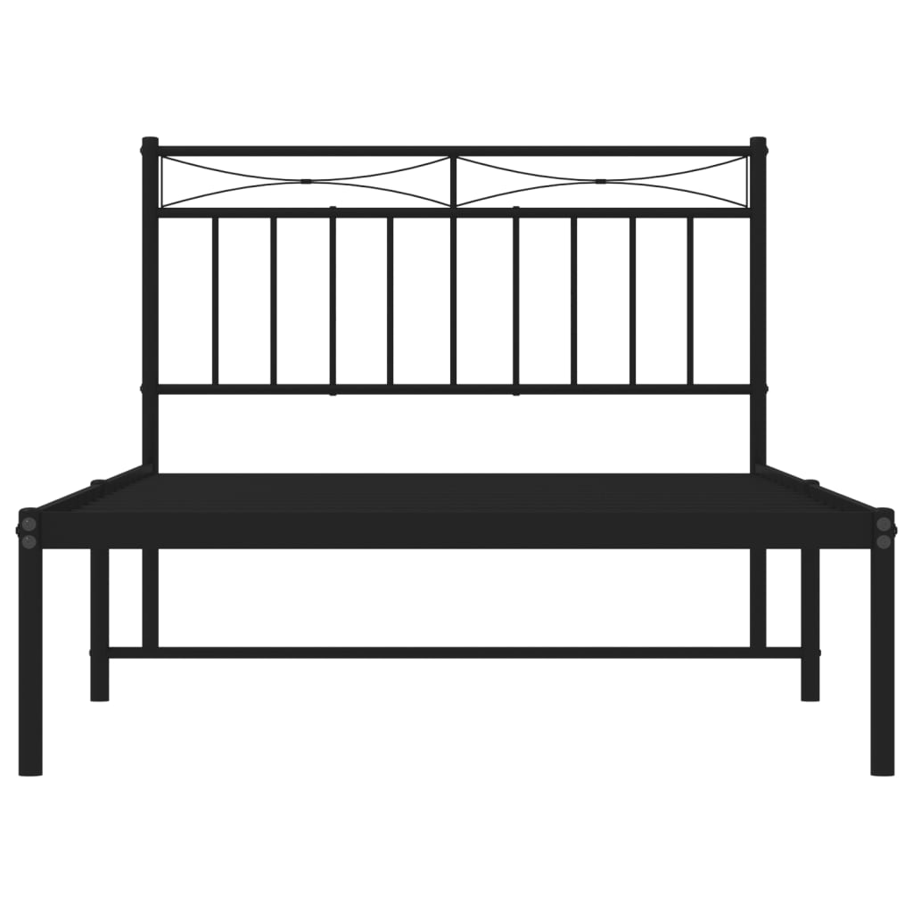 Sengeramme i metall med hodegavl svart 107x203 cm