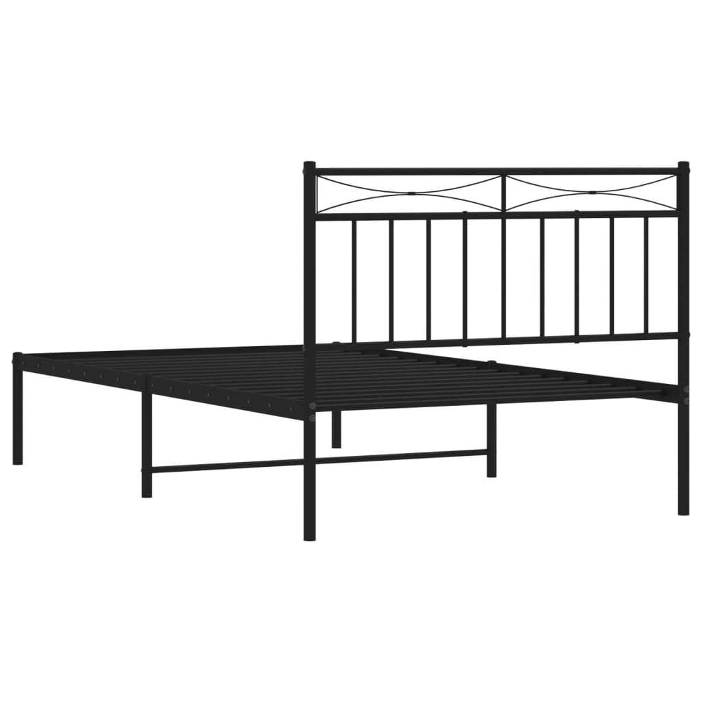 Sengeramme i metall med hodegavl svart 107x203 cm