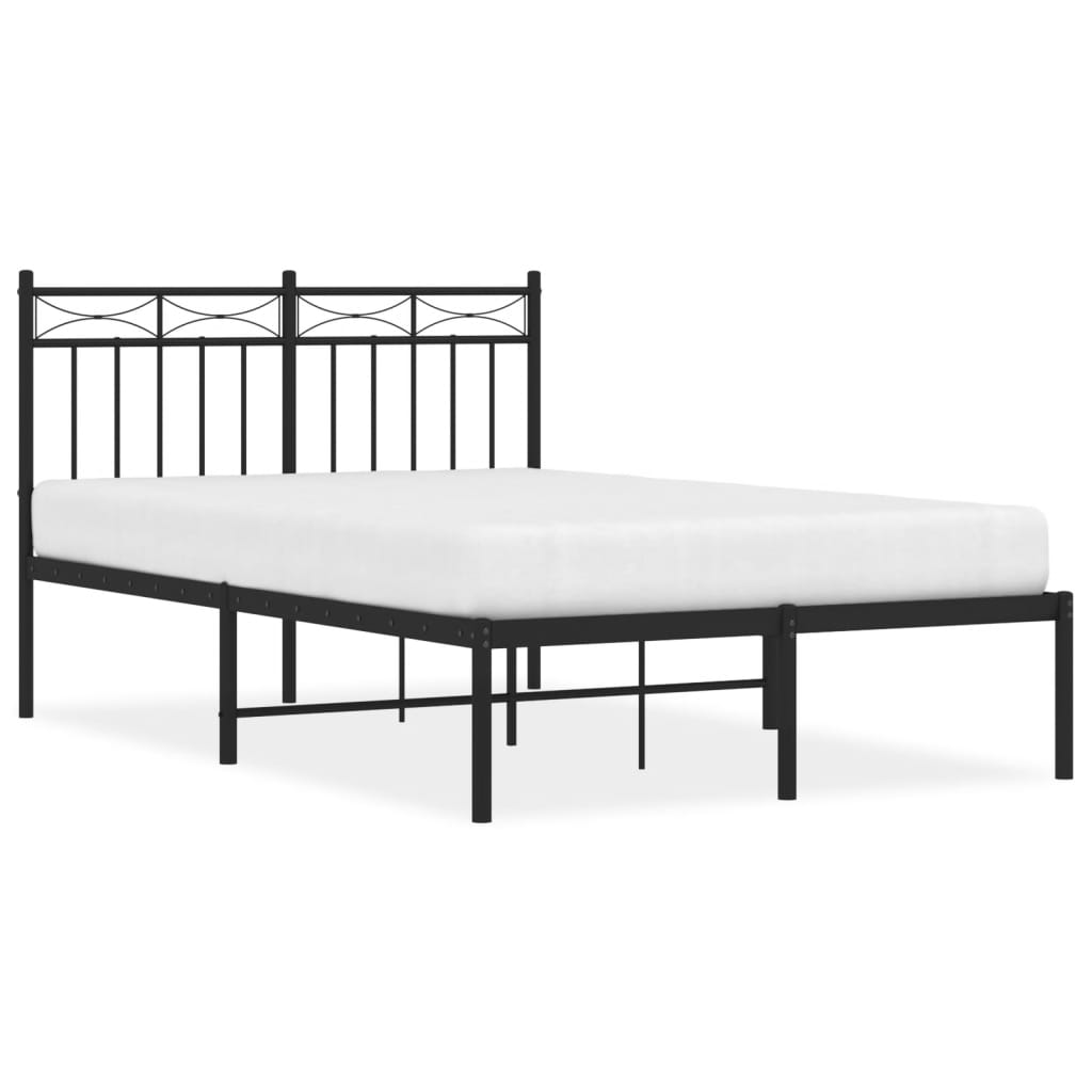 Sengeramme i metall med hodegavl svart 120x190 cm