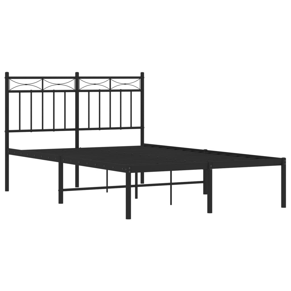 Sengeramme i metall med hodegavl svart 120x190 cm