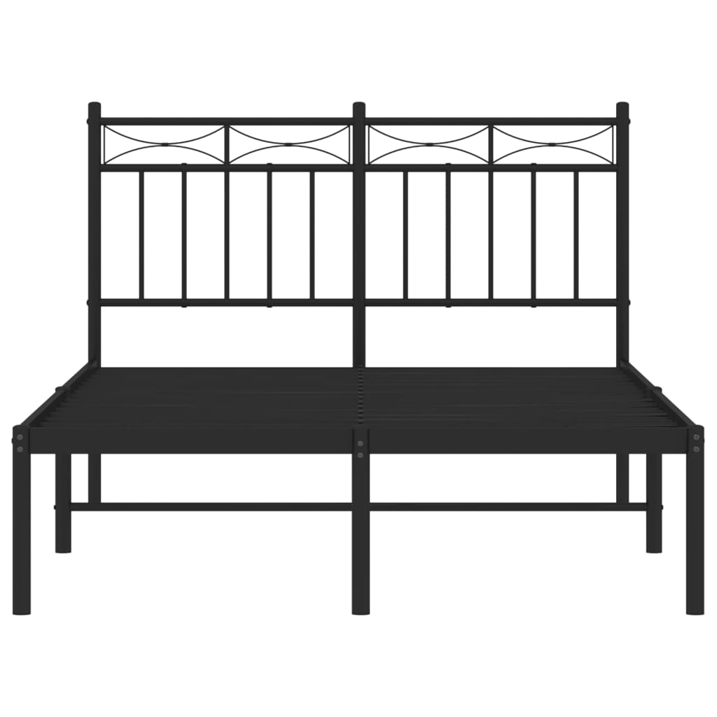 Sengeramme i metall med hodegavl svart 120x190 cm