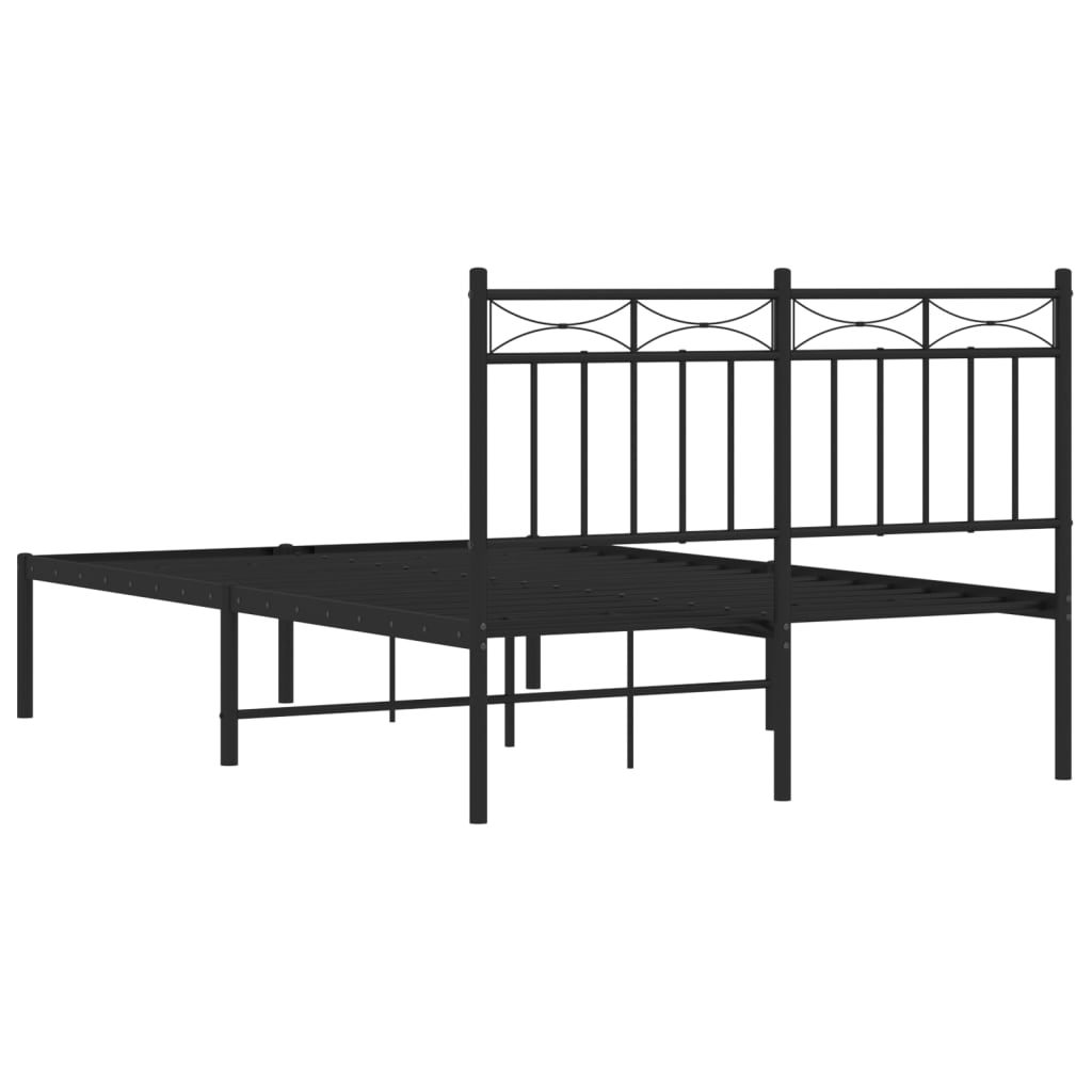 Sengeramme i metall med hodegavl svart 120x190 cm