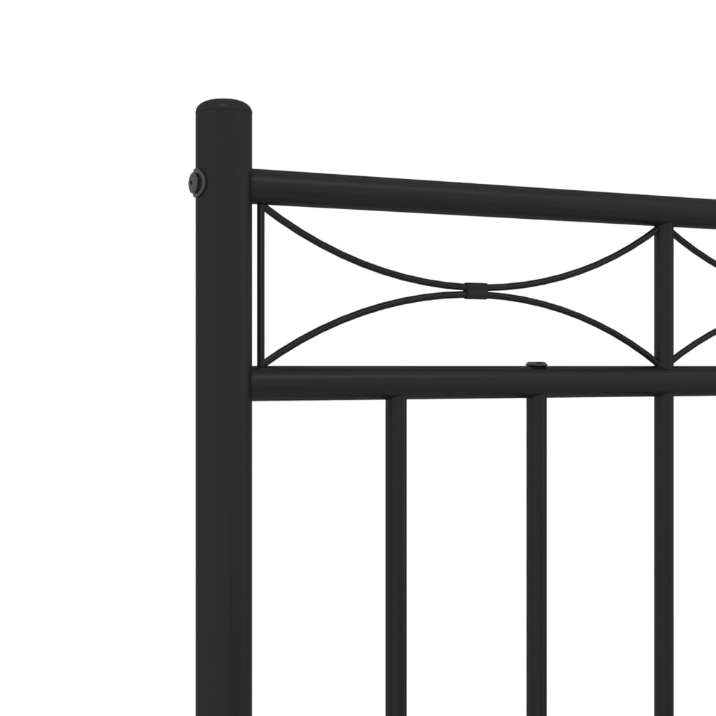 Sengeramme i metall med hodegavl svart 120x190 cm