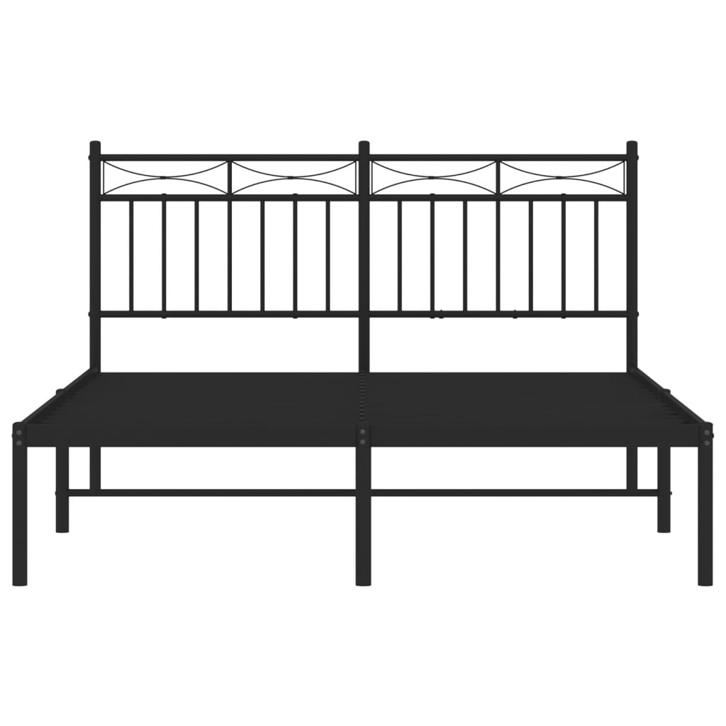 Sengeramme i metall med hodegavl svart 140x190 cm