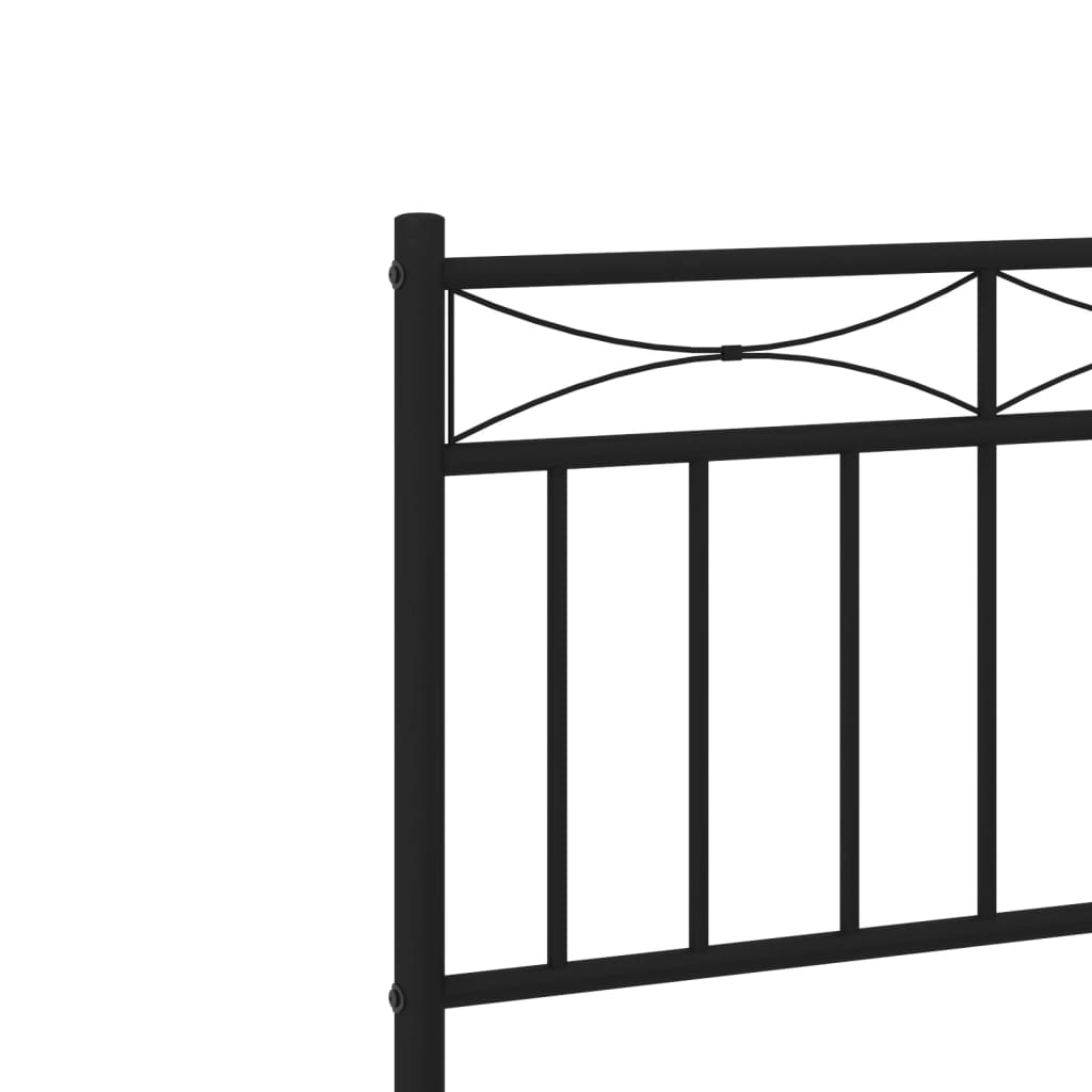 Sengeramme i metall med hode- og fotgavl svart 75x190 cm