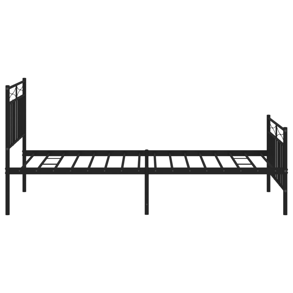 Sengeramme i metall med hode- og fotgavl svart 107x203 cm