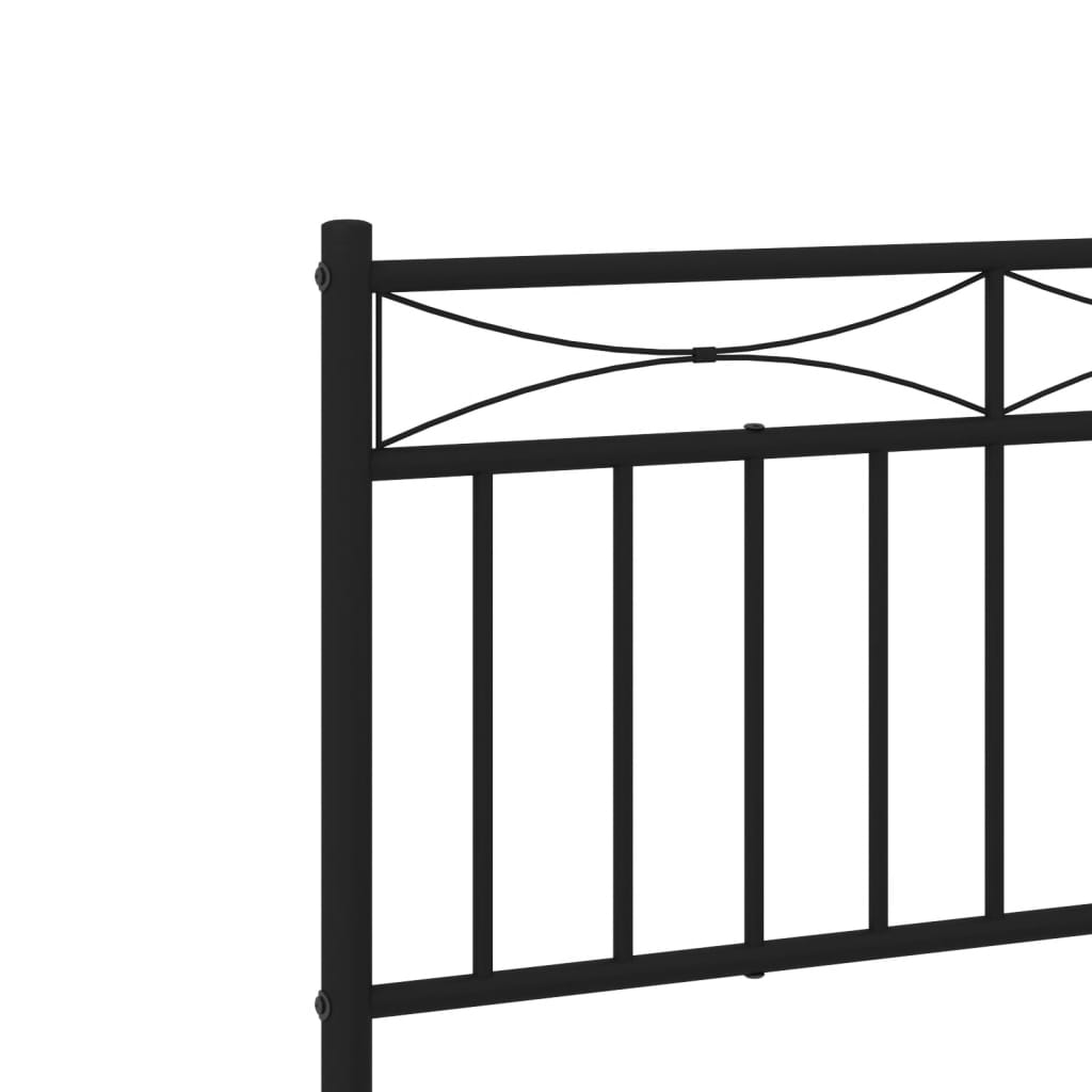 Sengeramme i metall med hode- og fotgavl svart 107x203 cm