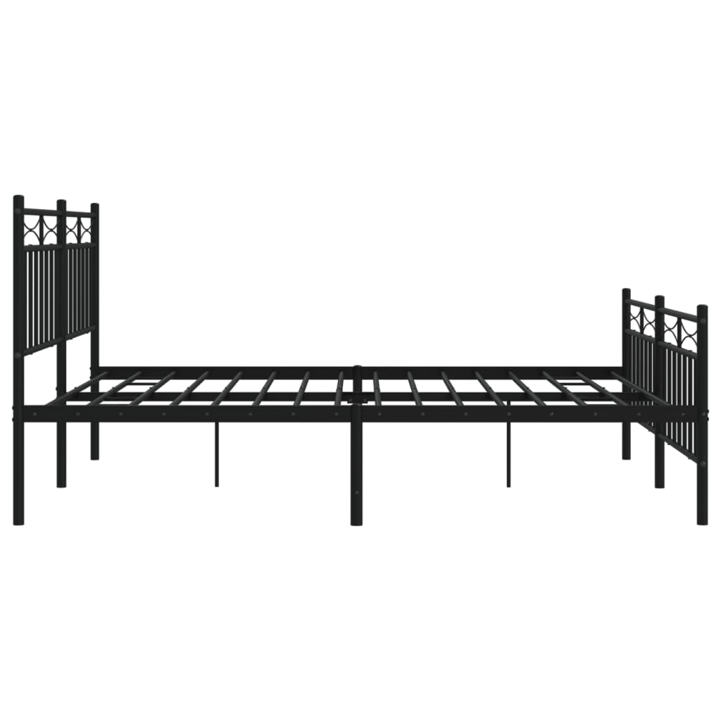 Sengeramme i metall uten madrass med fotgavl svart 160x200 cm