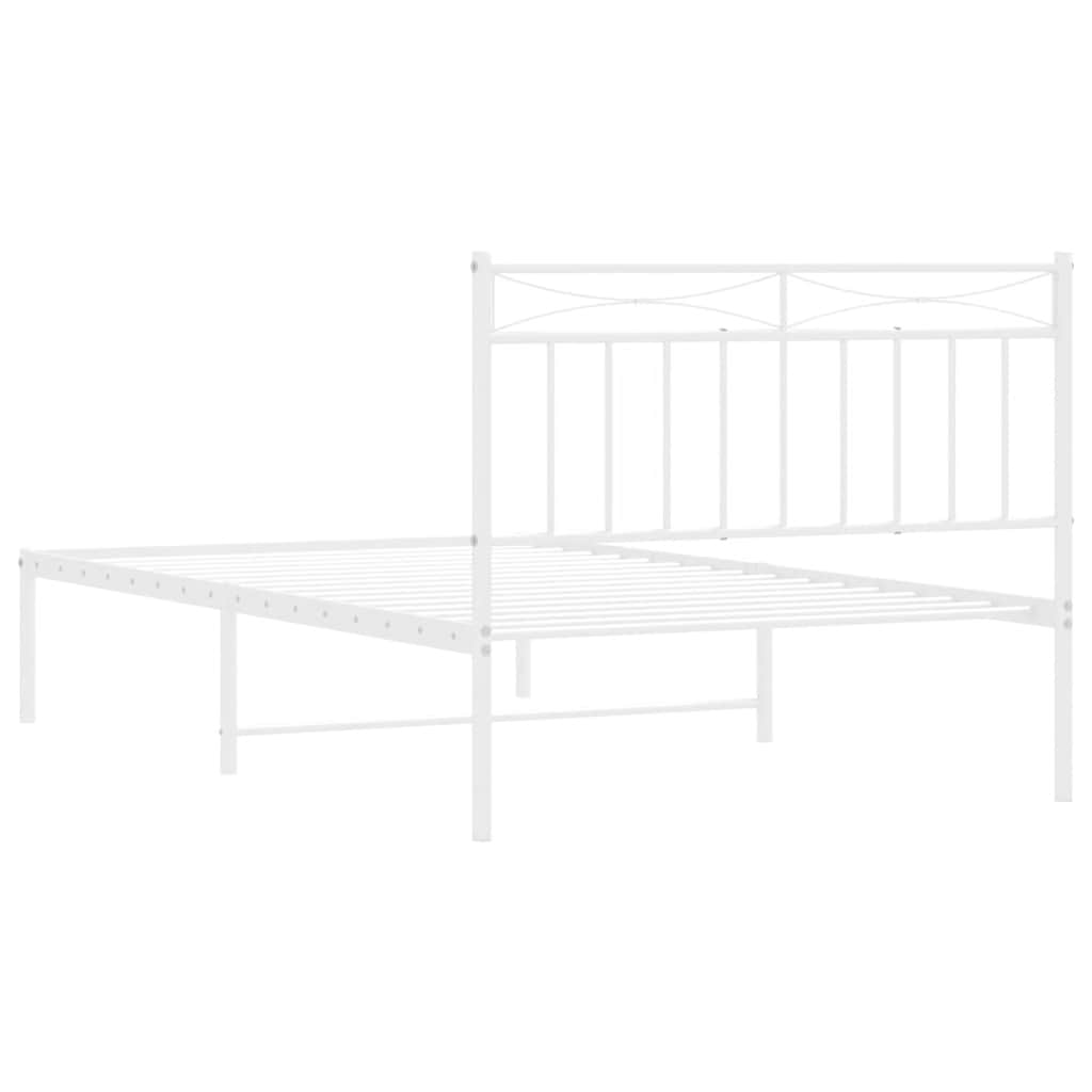 Sengeramme i metall med hodegavl hvit 100x200 cm