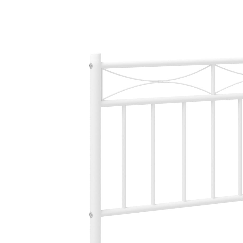 Sengeramme i metall med hode- og fotgavl hvit 75x190 cm
