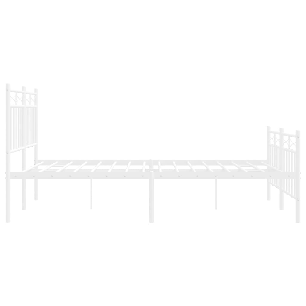Sengeramme i metall med hode- og fotgavl hvit 120x190 cm