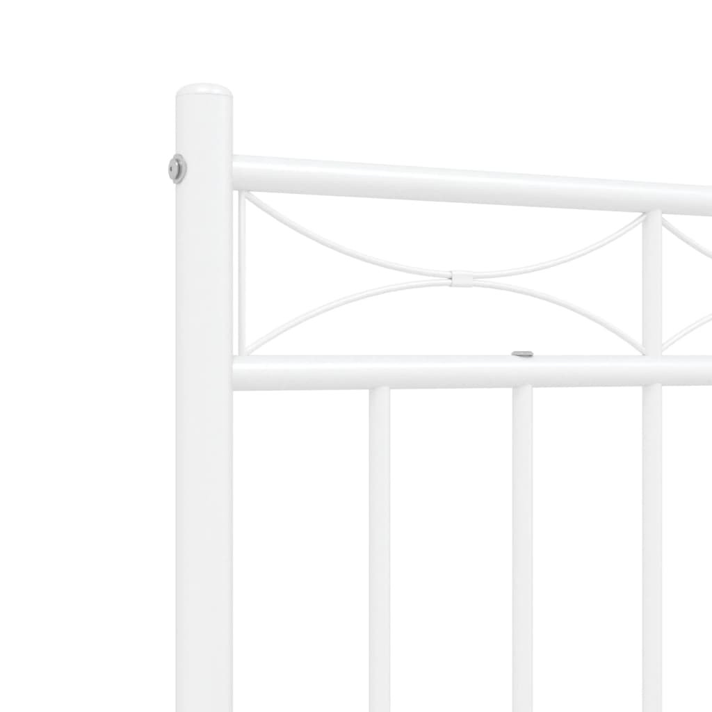 Sengeramme i metall med hode- og fotgavl hvit 120x190 cm