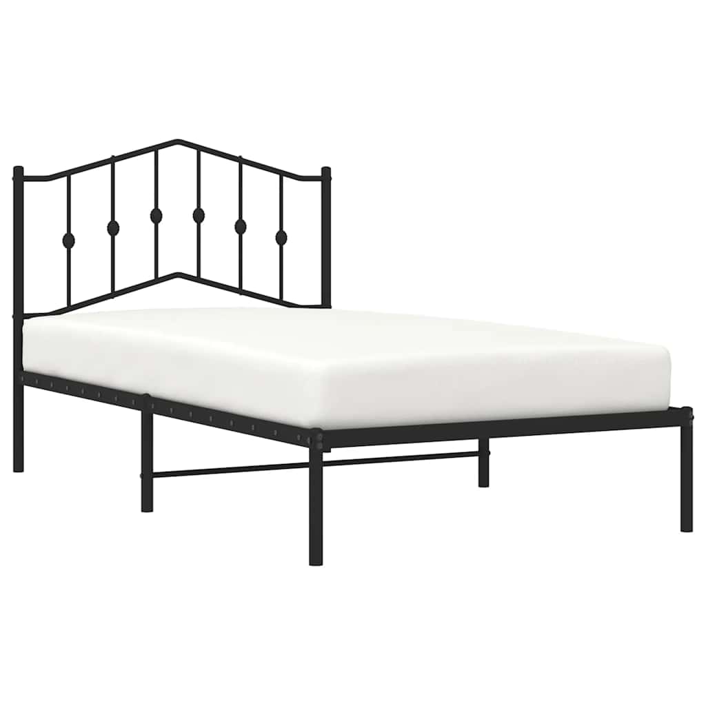 Sengeramme i metall med hodegavl svart 100x190 cm