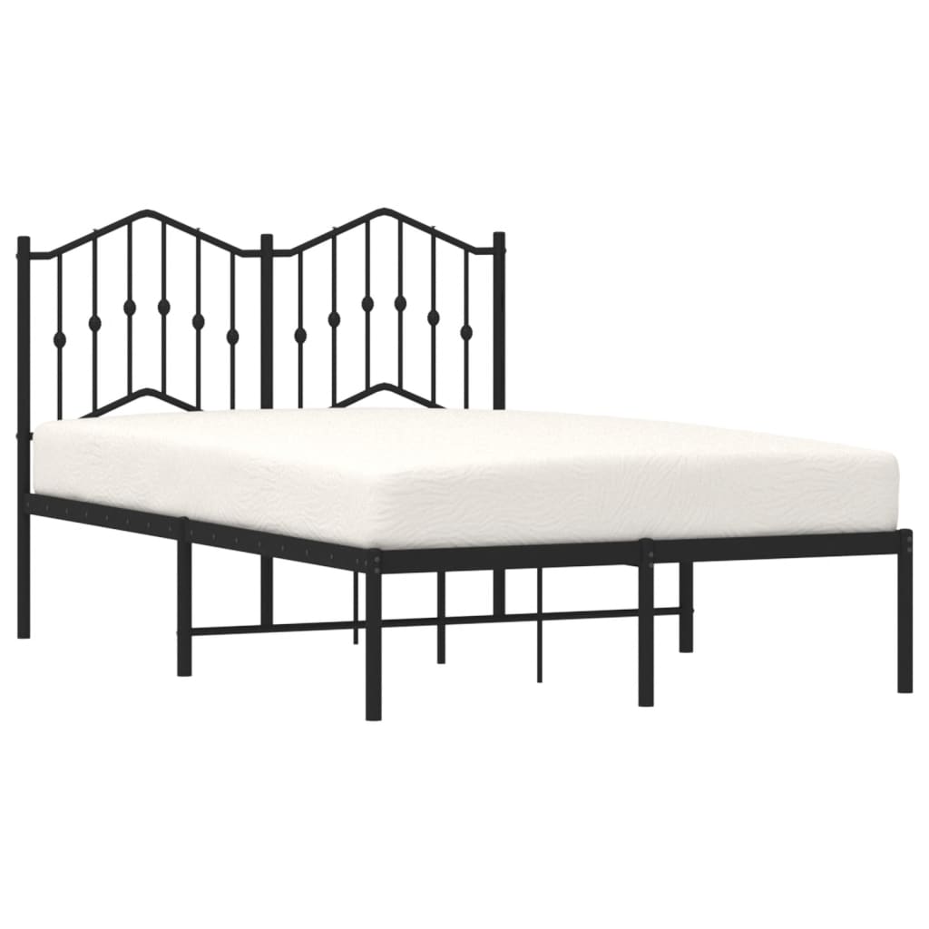 Sengeramme i metall med sengegavl svart 120x200 cm
