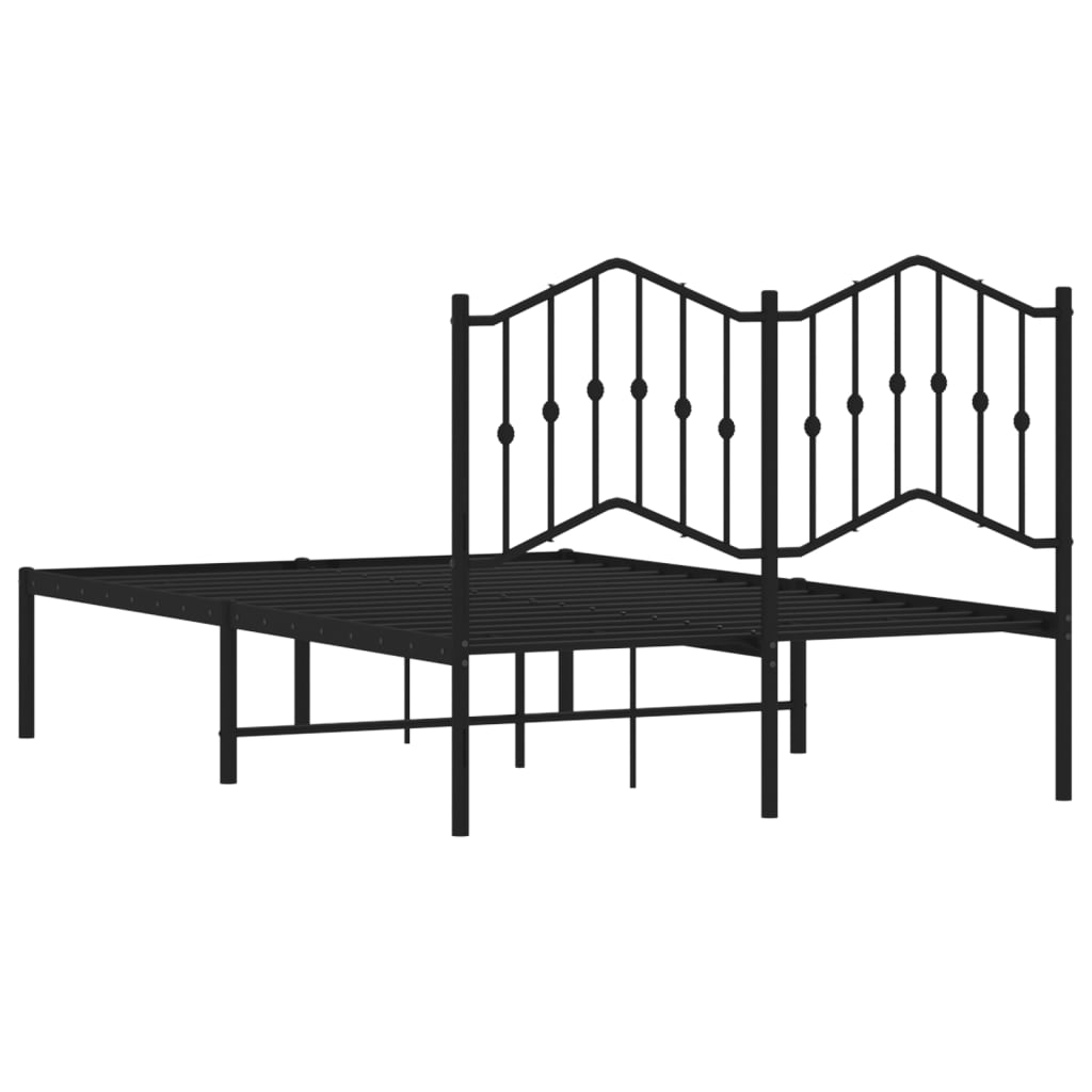 Sengeramme i metall med sengegavl svart 120x200 cm