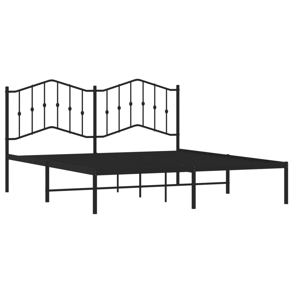 Sengeramme i metall med hodegavl svart 160x200 cm