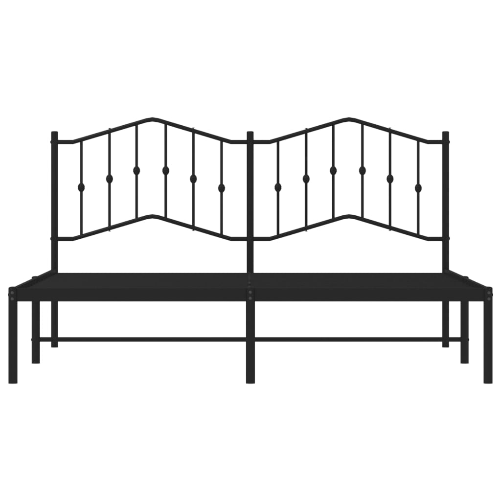 Sengeramme i metall med hodegavl svart 160x200 cm