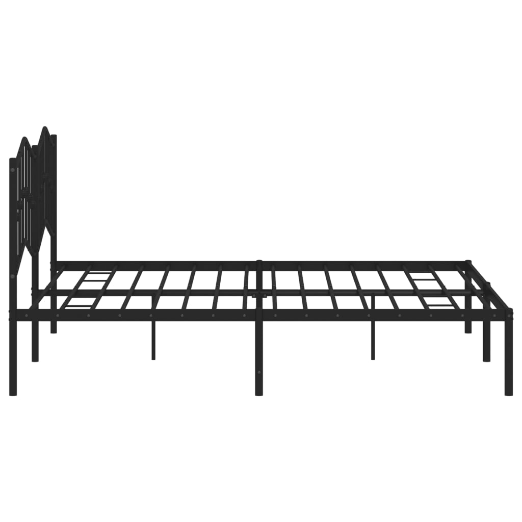 Sengeramme i metall med hodegavl svart 160x200 cm