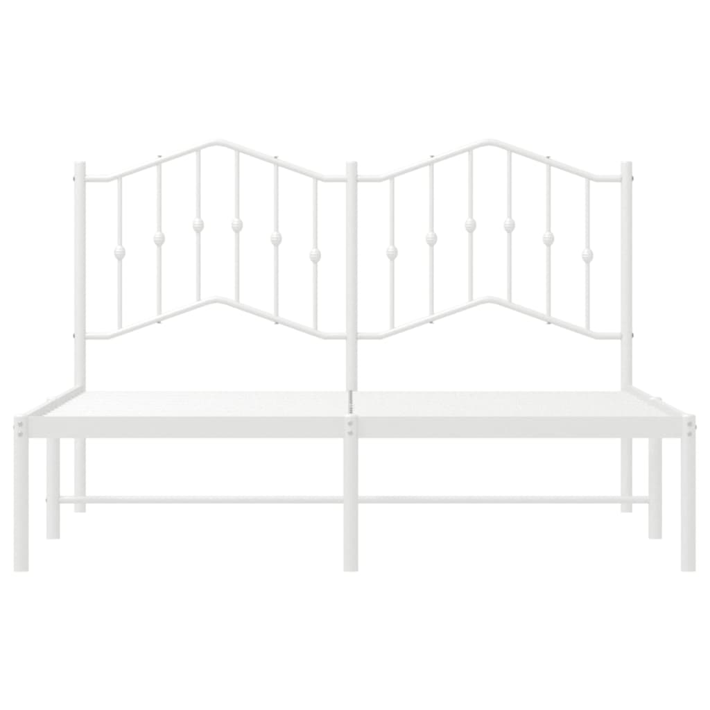 Sengeramme i metall med hodegavl hvit 135x190 cm
