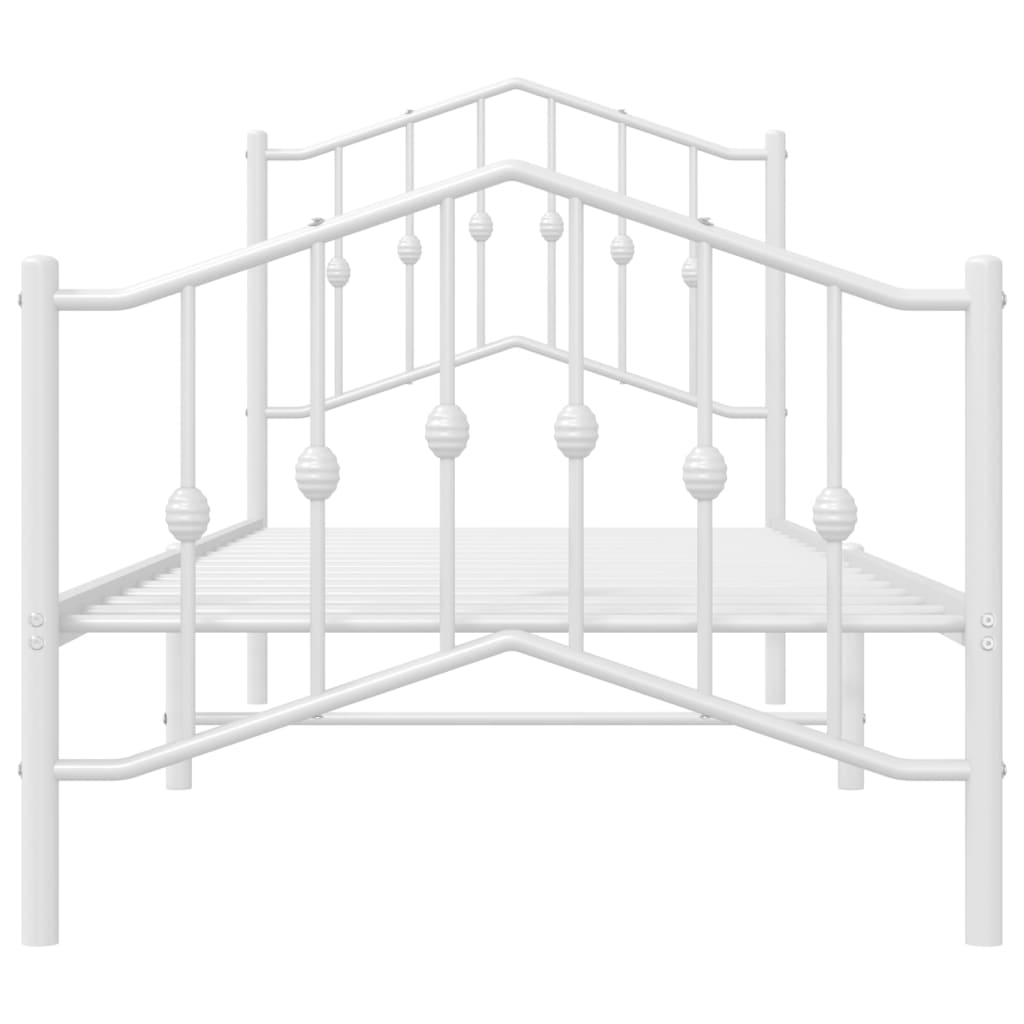 Sengeramme i metall med hode- og fotgavl hvit 80x200 cm