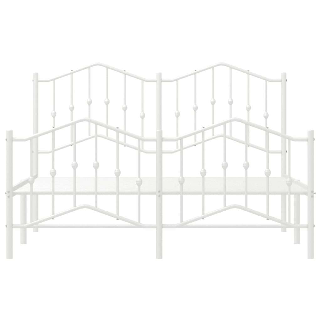 Sengeramme i metall med hode- og fotgavl hvit 140x190 cm