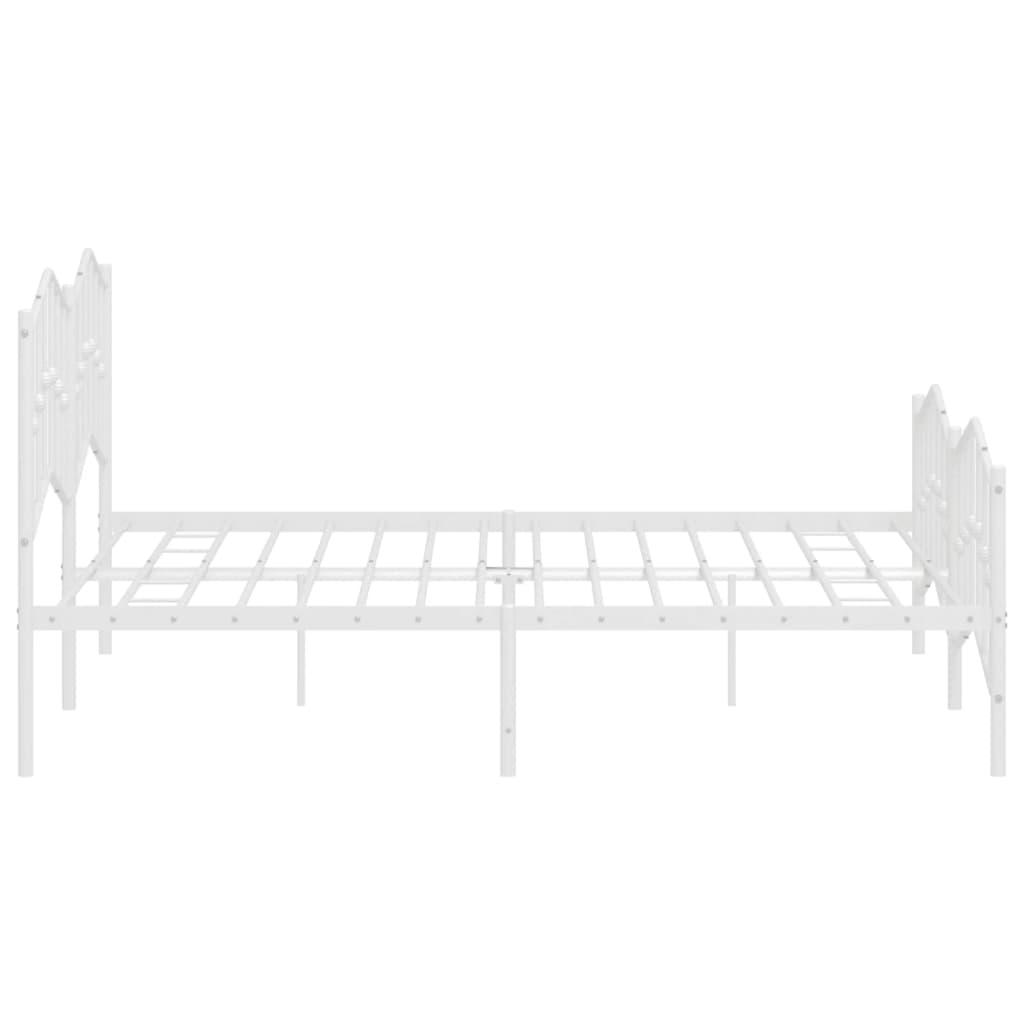 Sengeramme i metall med hode- og fotgavl hvit 160x200 cm
