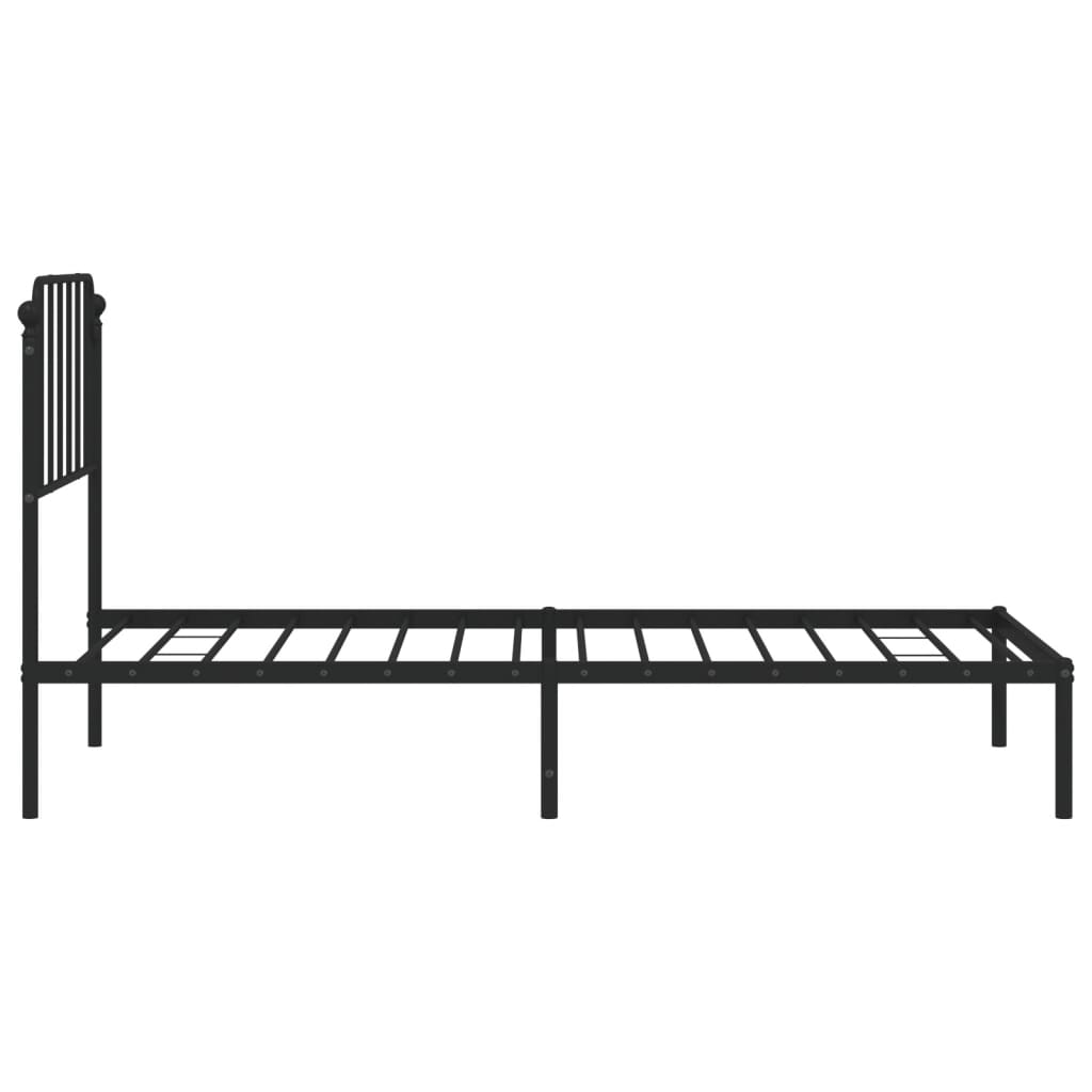 Sengeramme i metall med hodegavl svart 90x190 cm