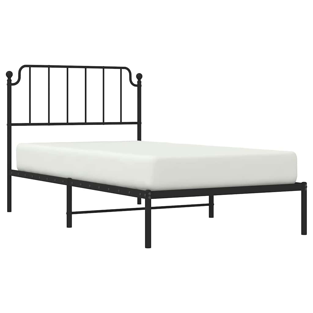 Sengeramme i metall med hodegavl svart 100x200 cm