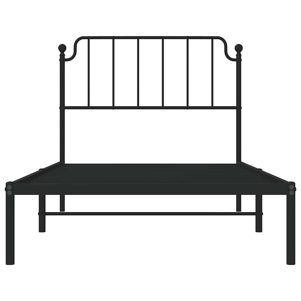 Sengeramme i metall med hodegavl svart 100x200 cm