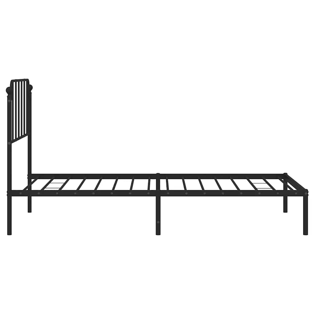 Sengeramme i metall med hodegavl svart 100x200 cm