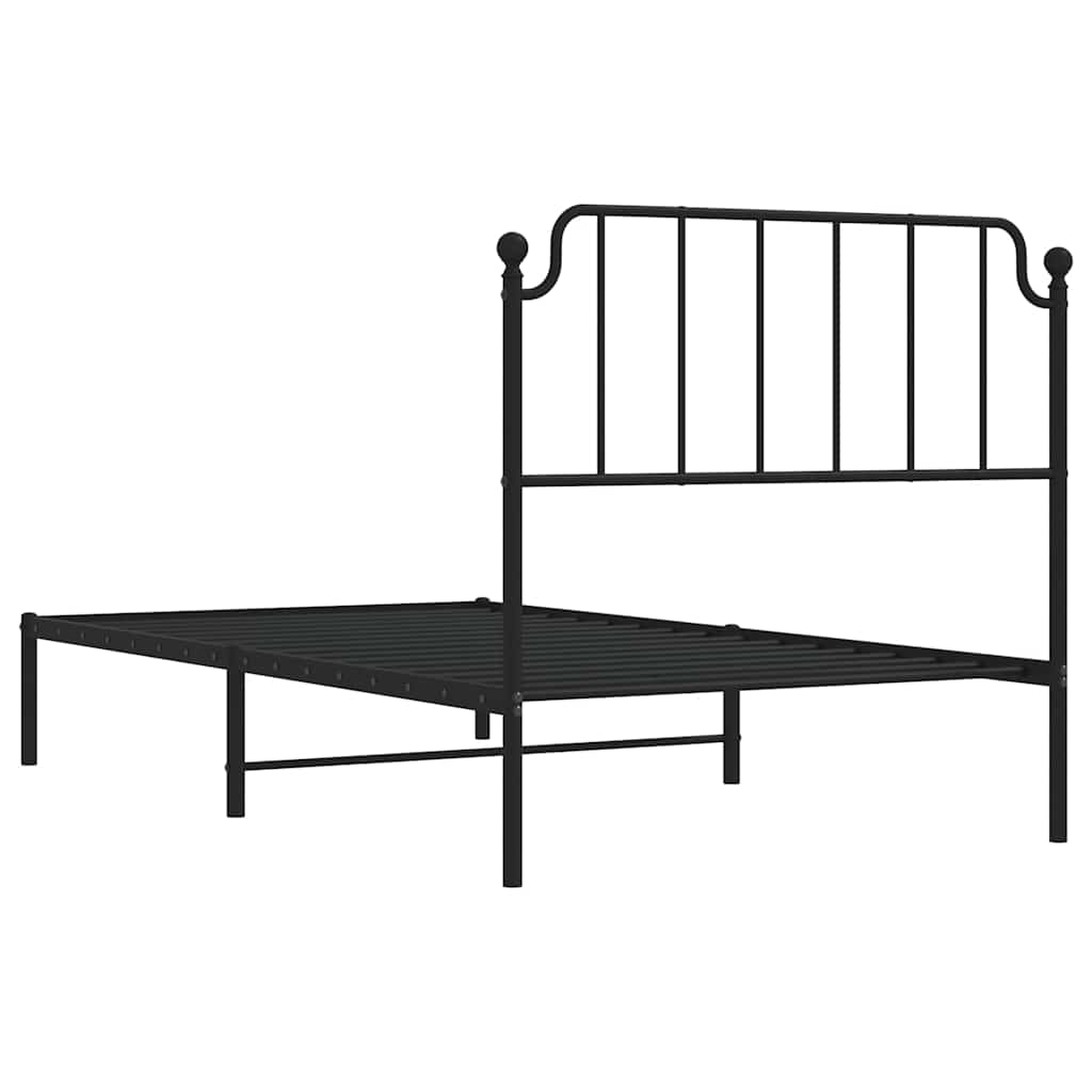 Sengeramme i metall med hodegavl svart 100x200 cm