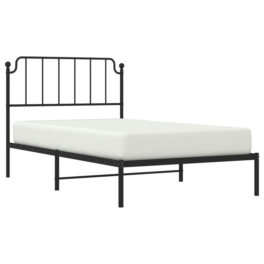 Sengeramme i metall med hodegavl svart 107x203 cm