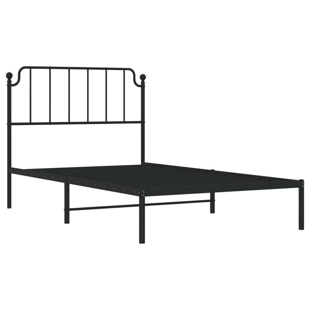 Sengeramme i metall med hodegavl svart 107x203 cm