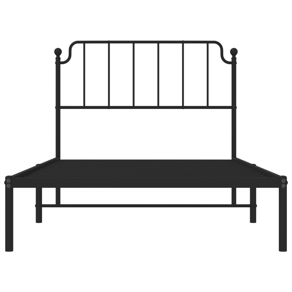 Sengeramme i metall med hodegavl svart 107x203 cm