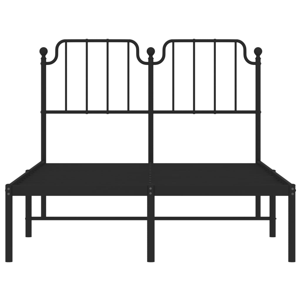 Sengeramme i metall med hodegavl svart 120x190 cm