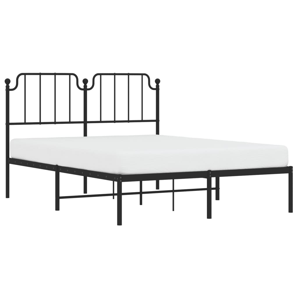 Sengeramme i metall med hodegavl svart 135x190 cm