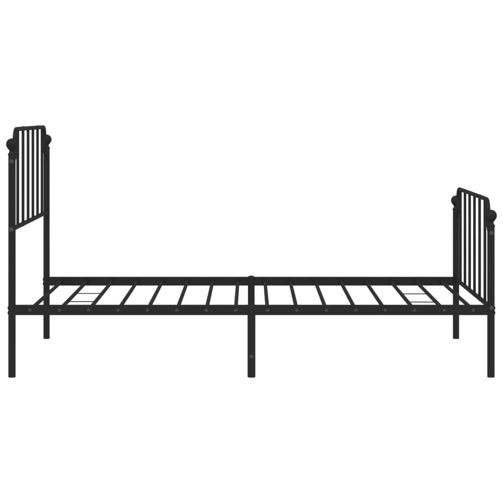 Sengeramme i metall med hode- og fotgavl svart 107x203 cm
