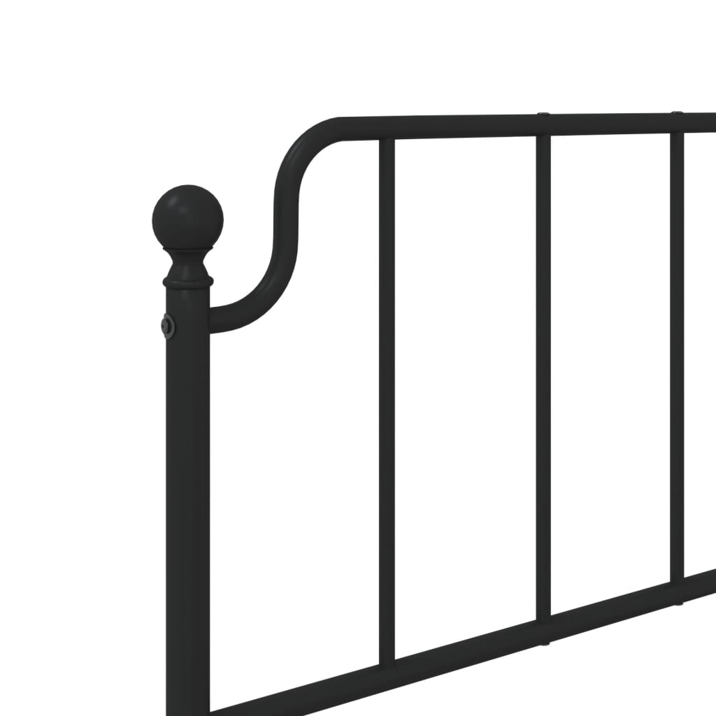 Sengeramme i metall med hode- og fotgavl svart 107x203 cm
